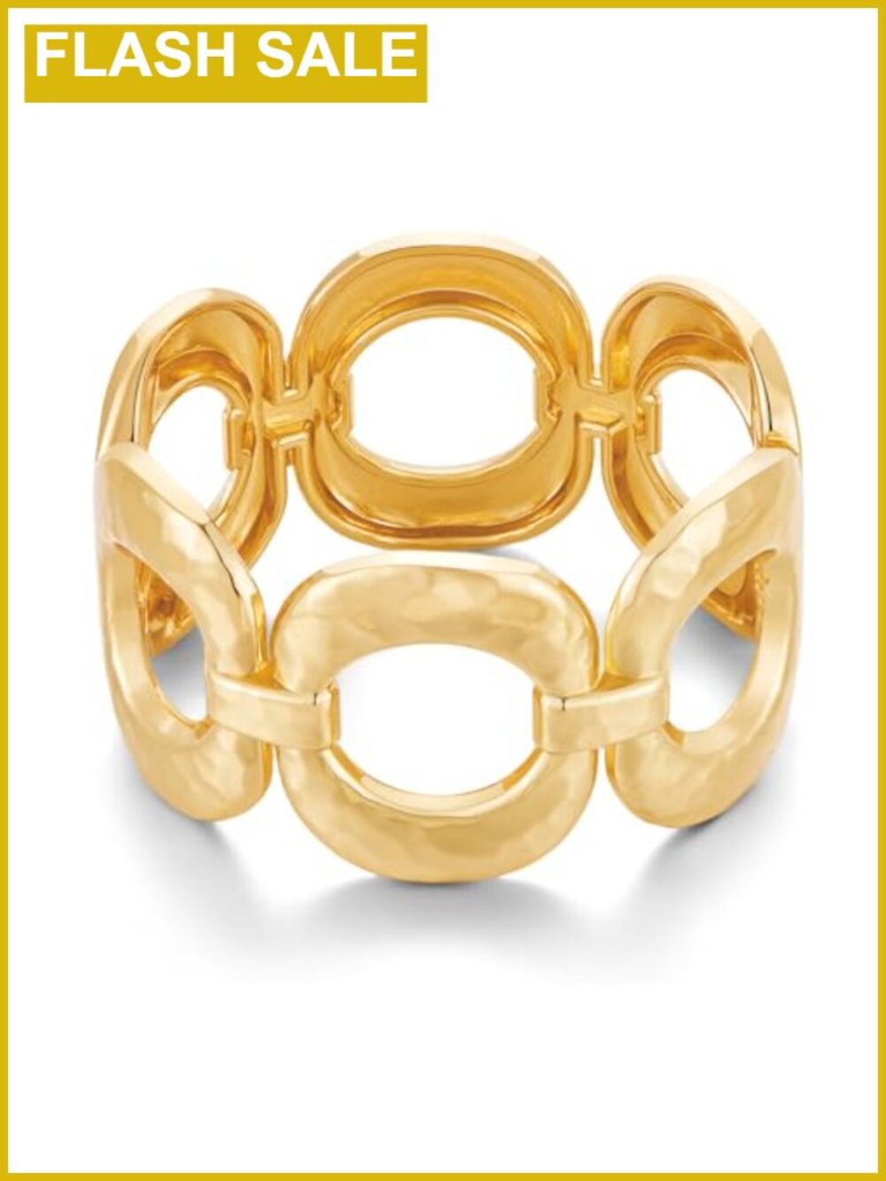 Chunky Gold Plated Brass Bangle Bracelet Open Hinge Clasp Women